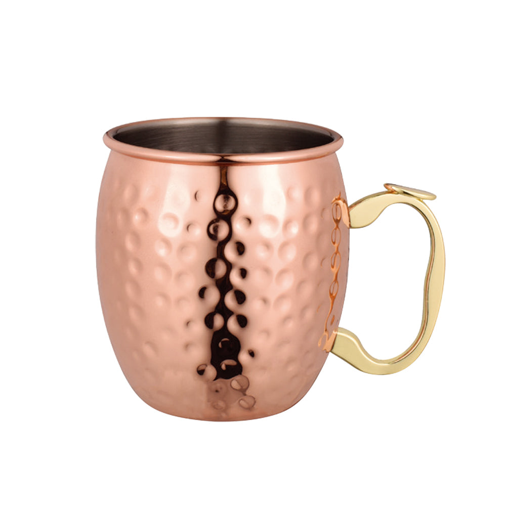 4PK Bartender Copper Plated Moscow Mule Mug 530ml - Hammer Finish