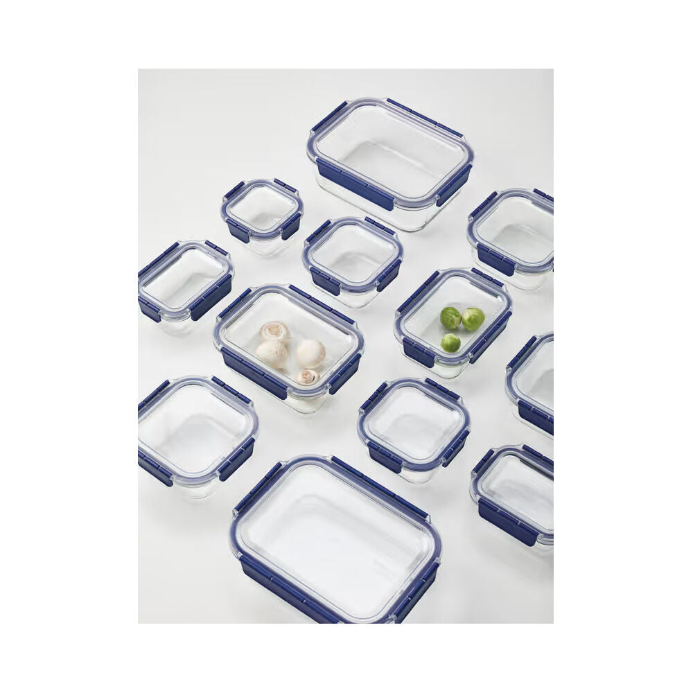 9pc LocknLock Top Class Glass Airtight Lock Food Storage Container Starter Set