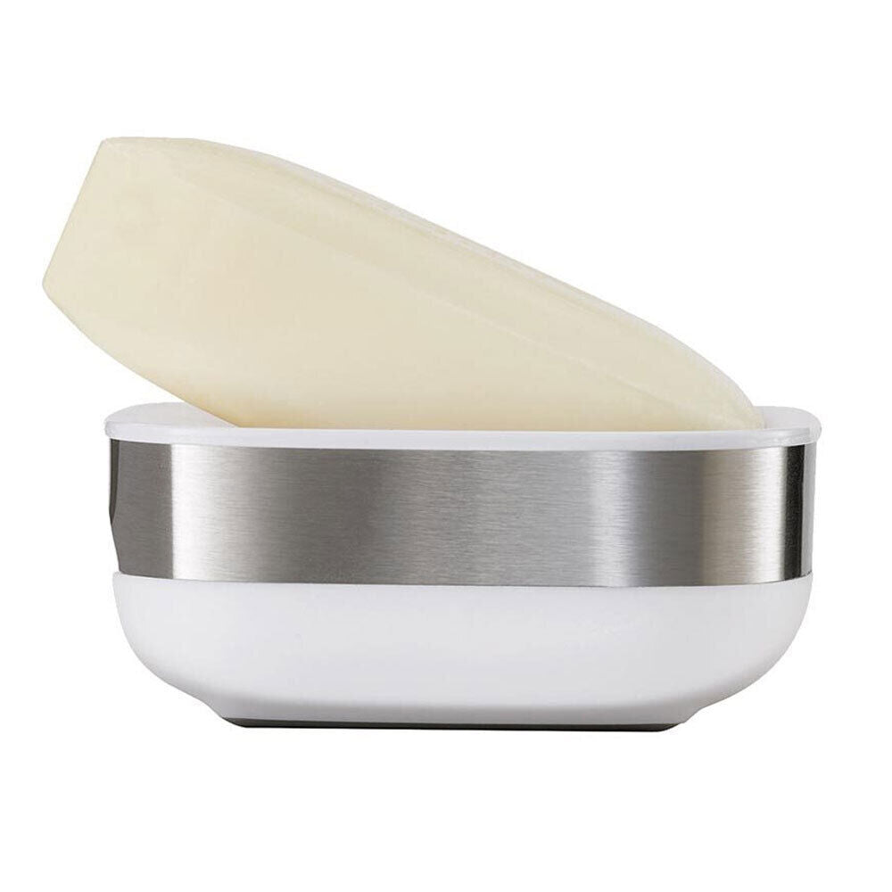 2PK Joseph Joseph Slim Steel Compact Soap Dish - White