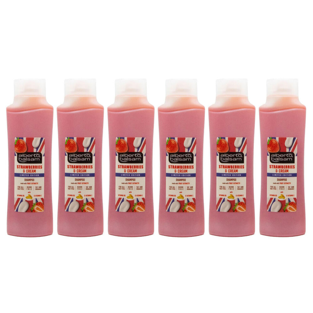 6PK Alberto Balsam Shampoo 350ml Strawberries & Cream Moisturising/Hydrating