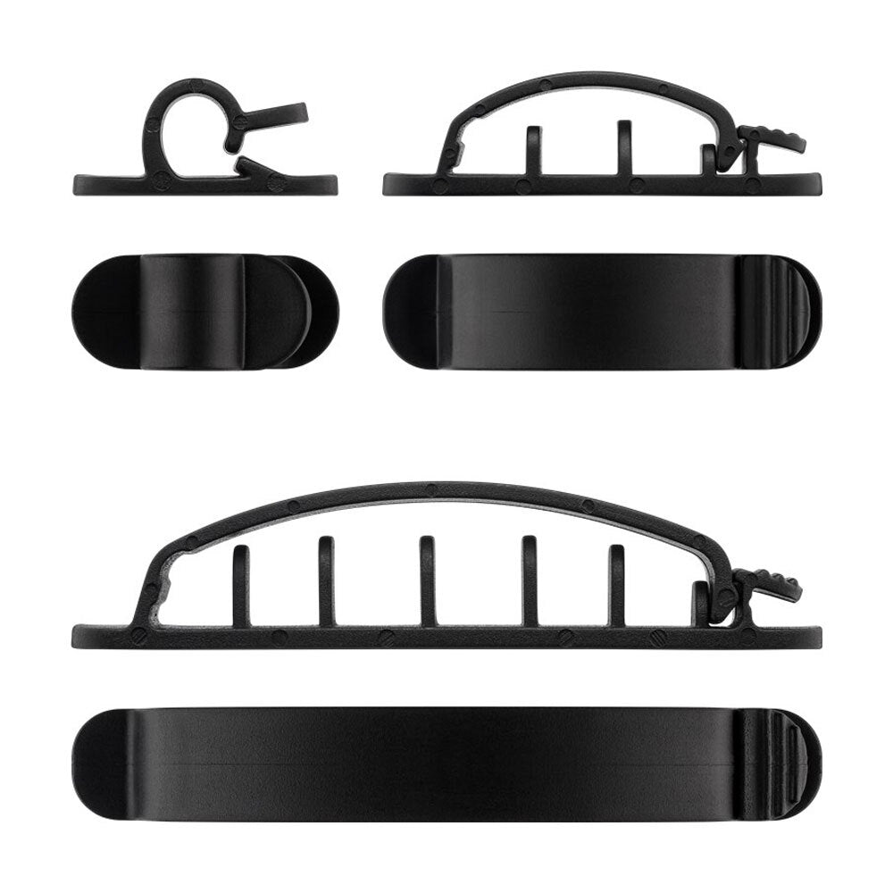 3x 6pc Goobay Adhesive Clip Set Cable Organiser - Black