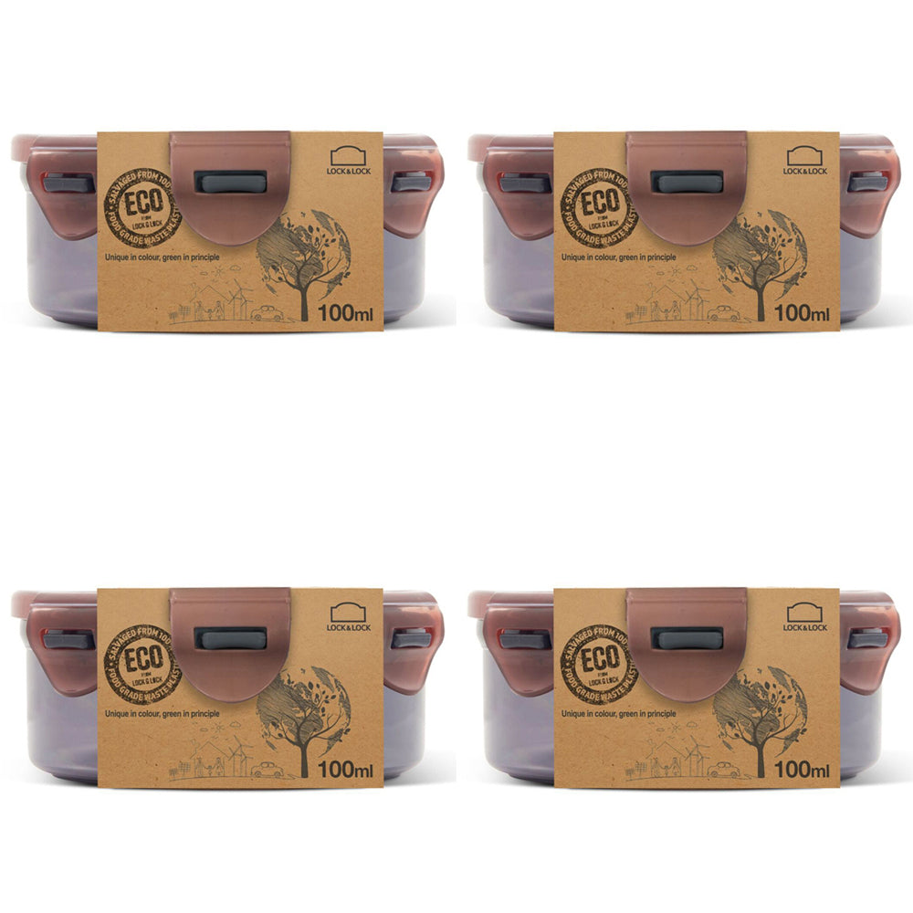 4PK LocknLock 100ml Eco Round Airtight Food Container Set - Short