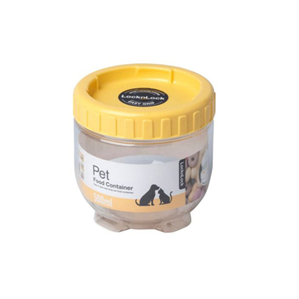 3PK LocknLock 500ml Airtight Cat/Dog Pet Interlock Wet/Dry Food Storage - YLW