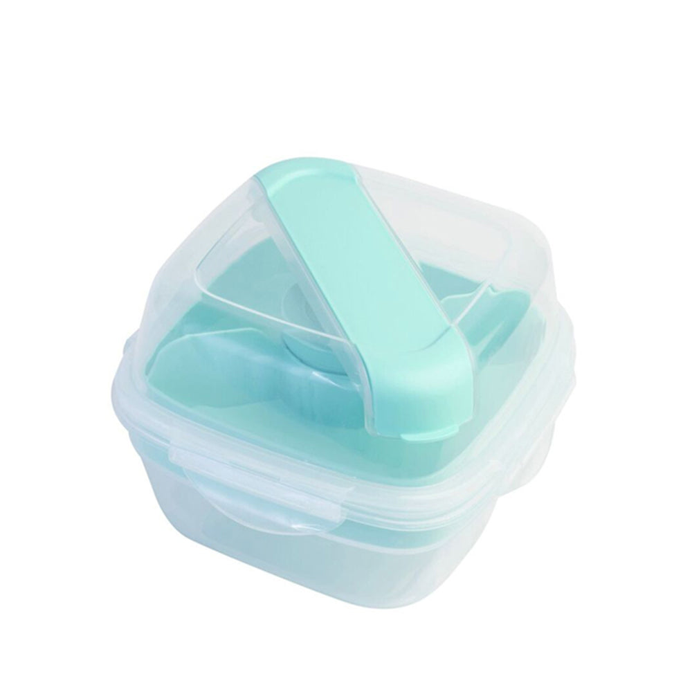 2PK LocknLock 2in1 To-Go 1.5L Salad Container w/ Spoon/Fork - Aqua