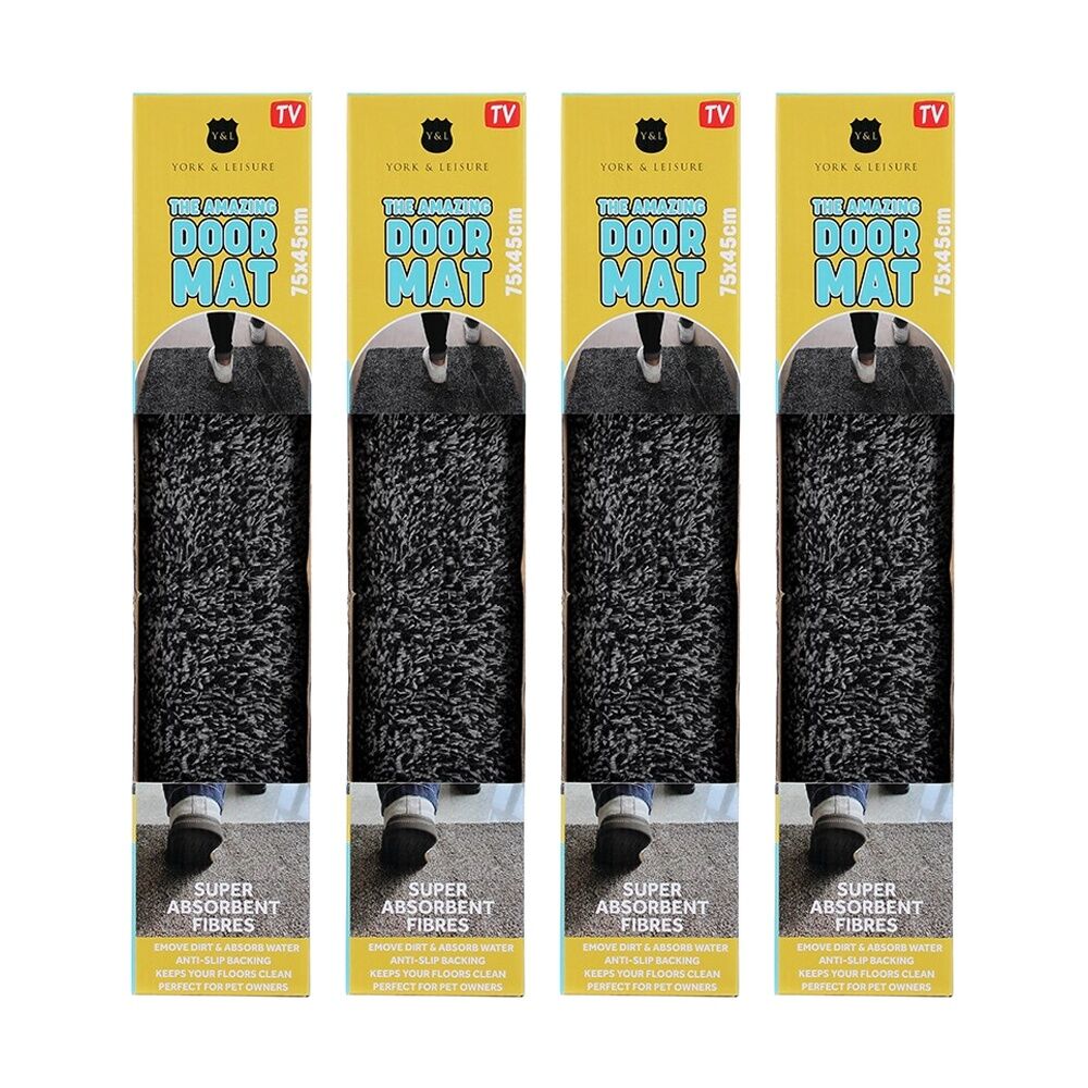 4PK Boxsweden The Amazing Door Mat 75x45cm Removes Dirt & Absorb Water Assorted
