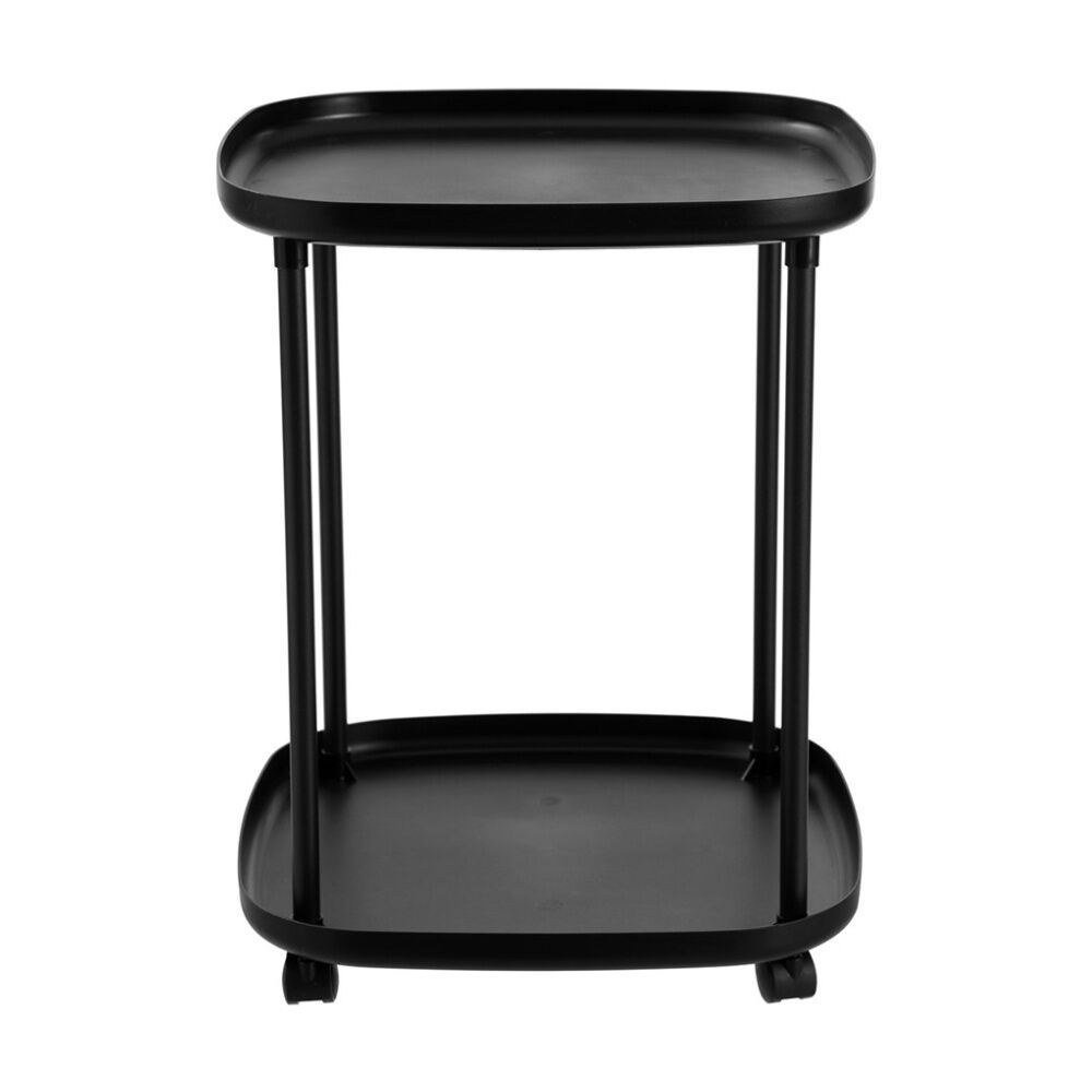 2PK Boxsweden Luno 2 Tier Side Table With Wheels 39x39x50cm Durable Assorted