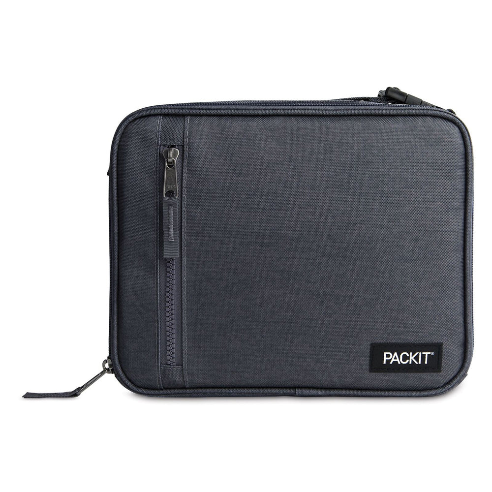 PackIt Freezable Lunch Box Storage Bag 25x20cm Rectangle - Charcoal Grey