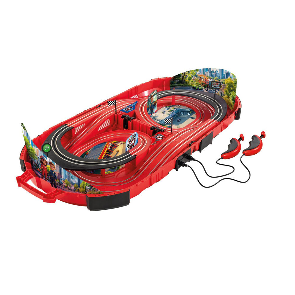 Carrera Police Chase in Carry Case Slot Car Toy Race Track Set Kids