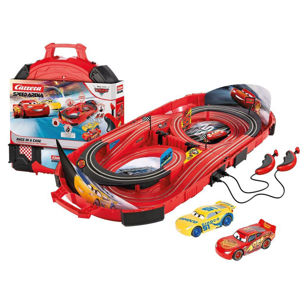 Carrera Disney Pixar - Cars in Carry Case Slot Car Toy Race Track Set Kids