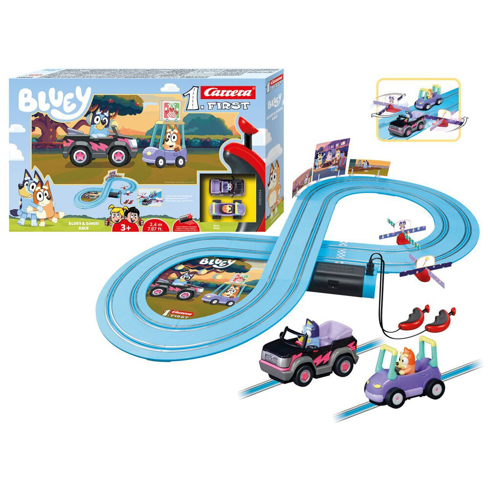 Carrera First Bluey - Bluey&Bingo Race Slot Car Racing Track Kids Toy 2.4m