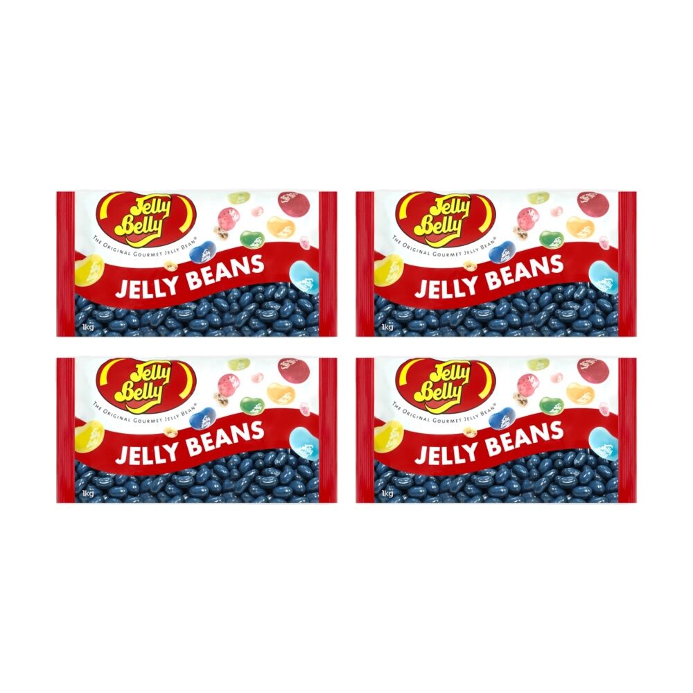 4PK Jelly Belly 1KG Bag Blueberry Flavoured Confectionery Candy/Lollies