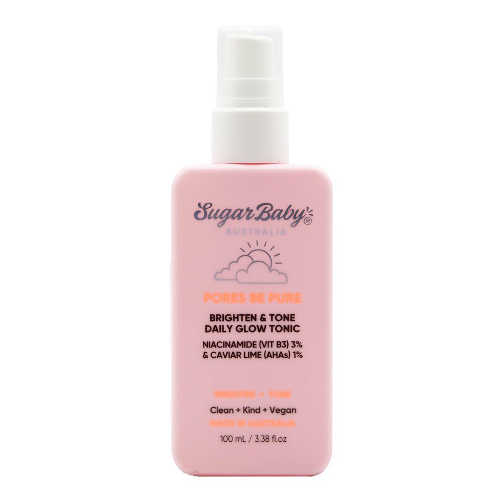 6PK Sugar Baby 100ml Pores Be Pure Brighten & Tone Daily Glow Tonic