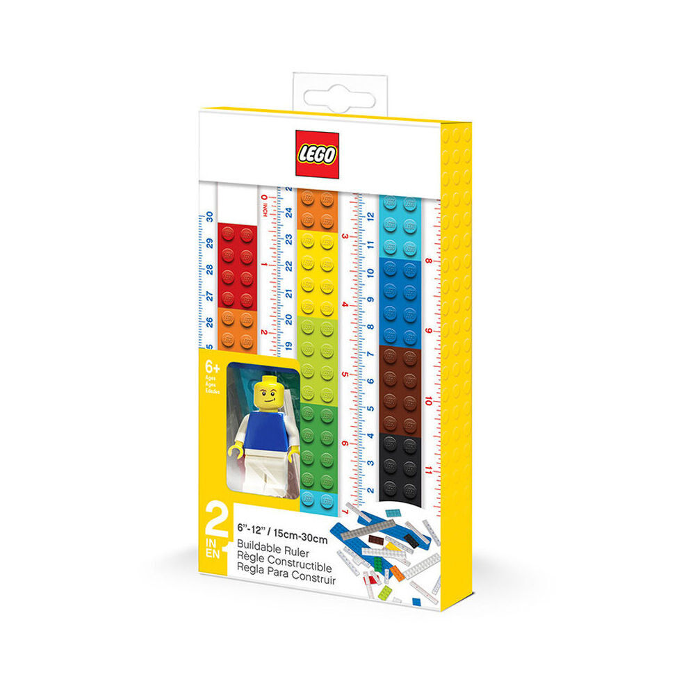 2PK Lego 2.0 Convertible Ruler w/ Mini Figure Kids School Stationery 6y+