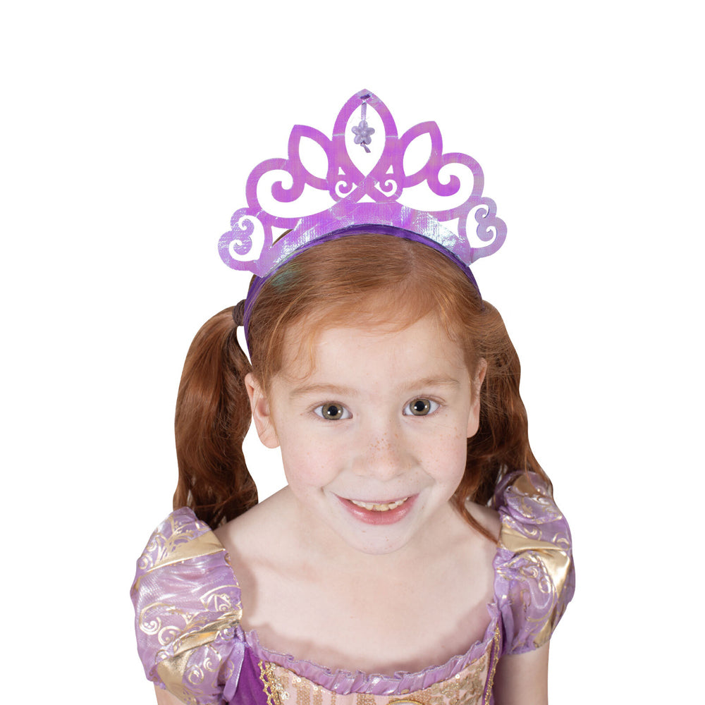 2PK Disney Princess Rapunzel Iridescent Plastic Headband Tiara Kids Costume