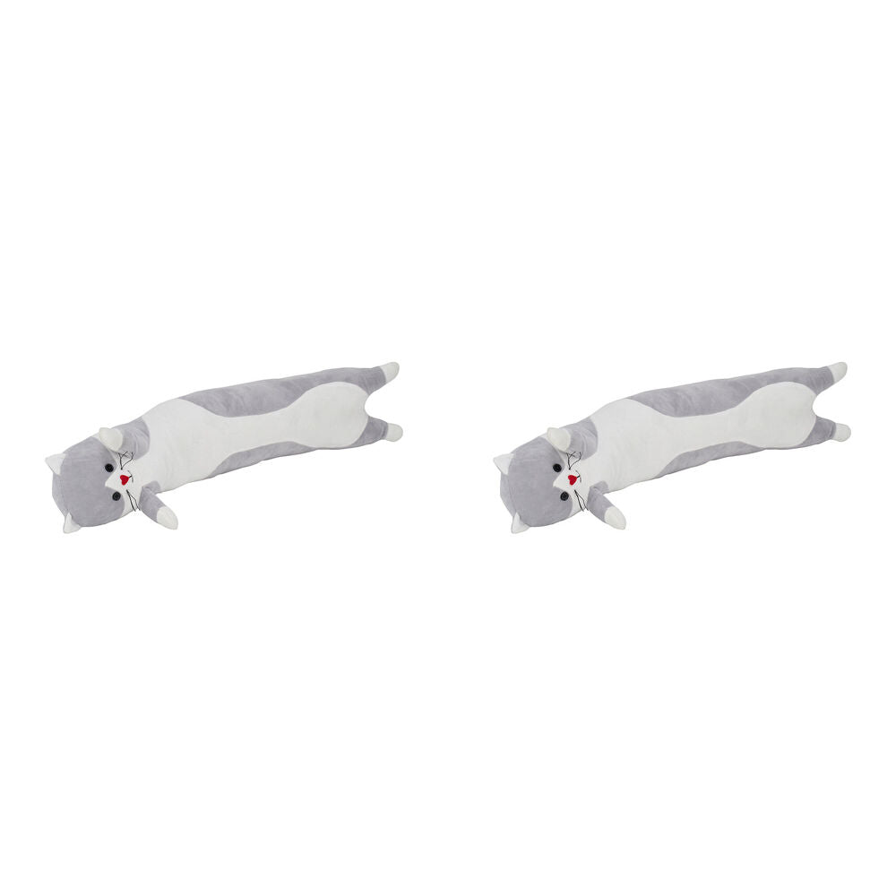 2PK Annabel Trends Animal Doorstop 62x14cm Home Decor Playful Cat - Grey