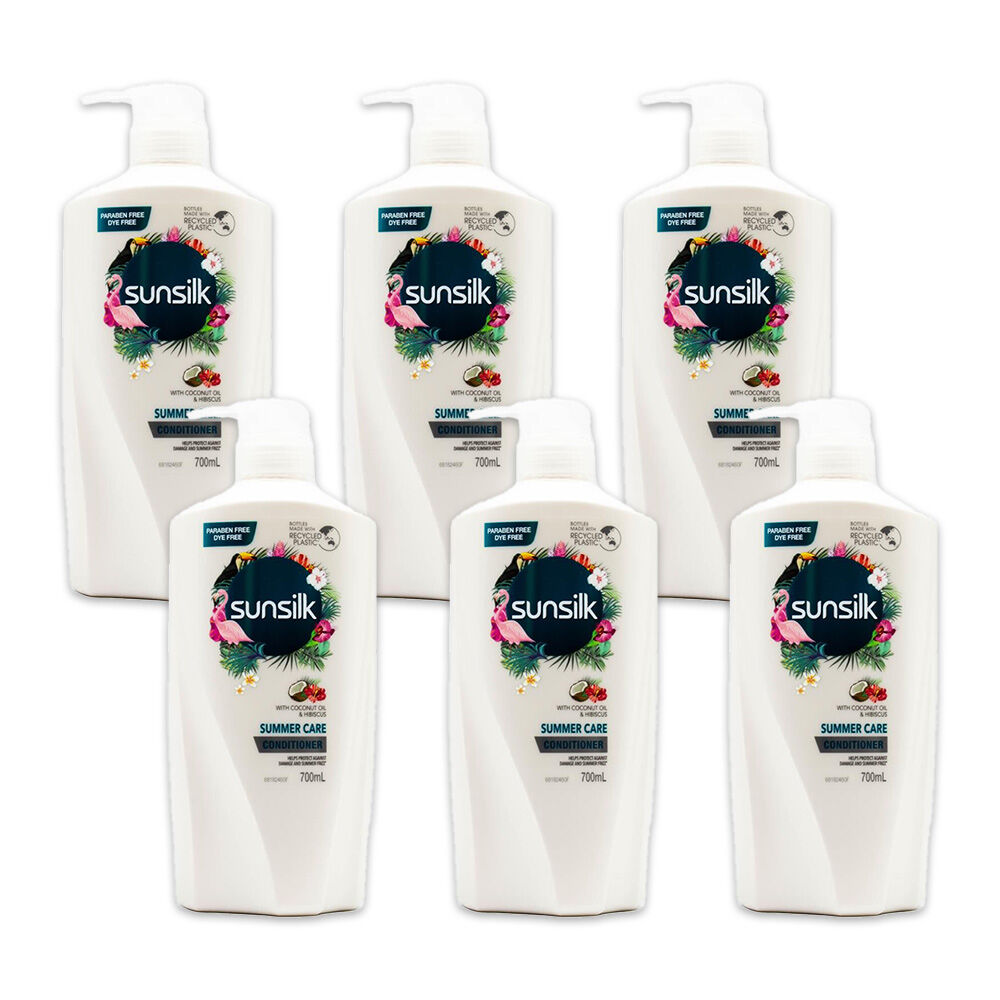 6PK Sunsilk 700ml Conditioner Summer Care w/ Coconut Oil & Hibiscus