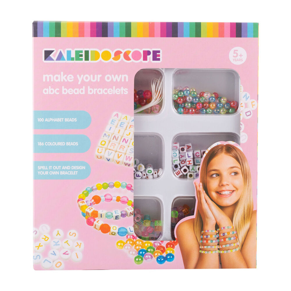3PK Kaleidoscope Make Your Own ABC Bead Bracelet Kids Art Craft 5y+