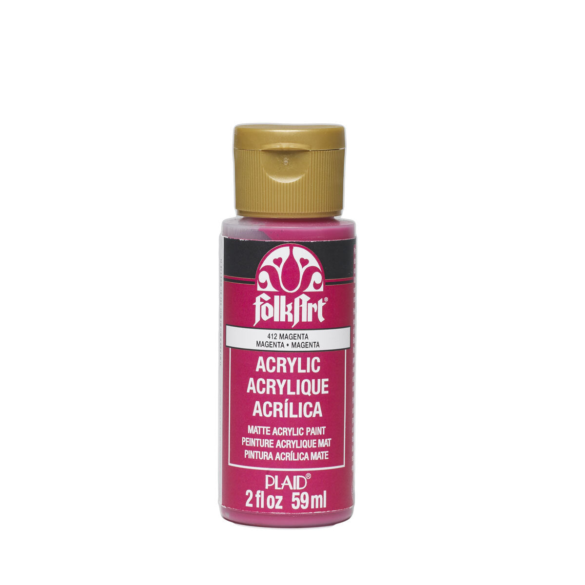 3PK Plaid FolkArt Premium 59ml Acrylic Paint Matt Finish - Magenta
