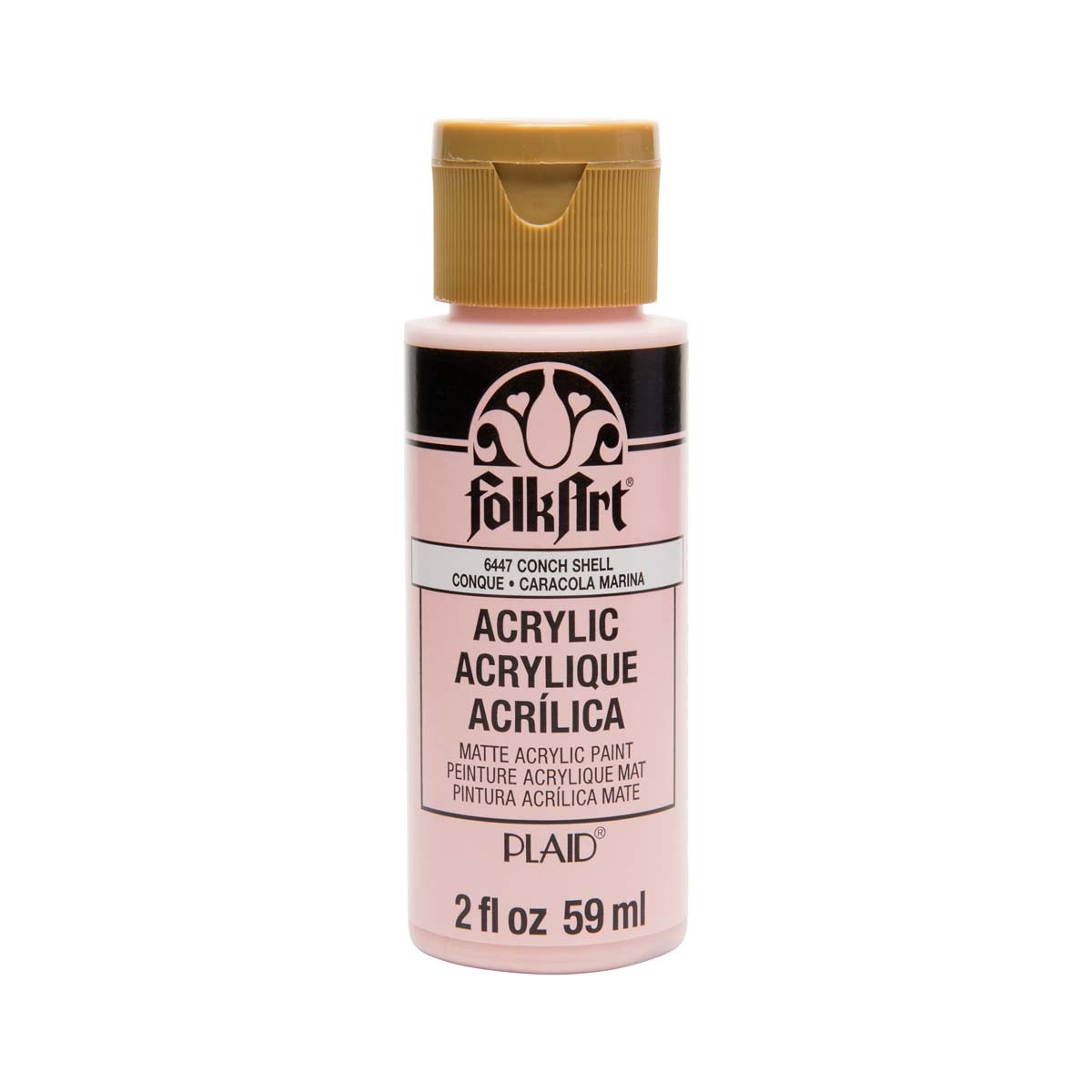 3PK Plaid FolkArt Premium 59ml Acrylic Paint Matt Finish - Conch Shell