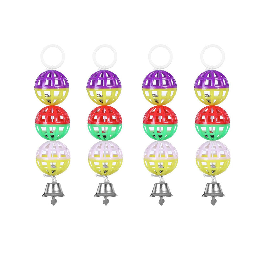 4PK Paws & Claws Ball And Bell Bird Toy 16X4.5cm Assorted