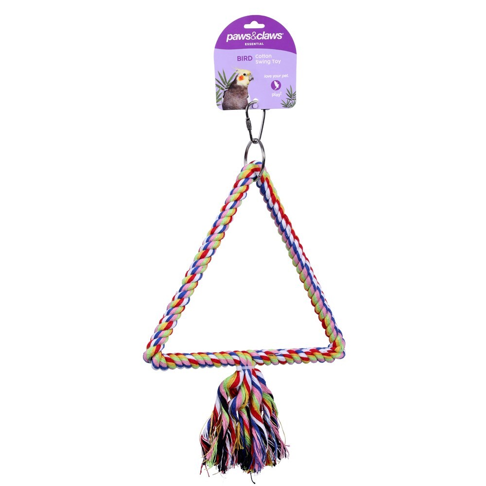 3PK Paws & Claws Cotton Swing Bird Toy 20.5X28cm Assorted