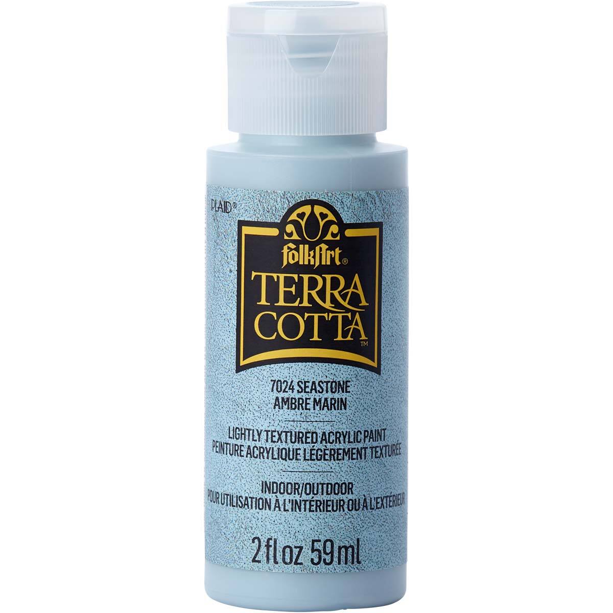 3PK Plaid FolkArt Terra Cotta 59ml Acrylic Paint - Sea Stone