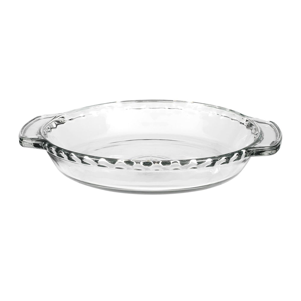 2x Anchor Hocking Fire King Deep 23cm Glass Pie Dish - Clear