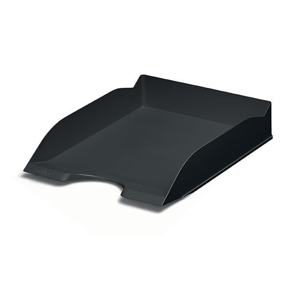 3x Durable Eco Document Wide Tray A4 Stackable - Black