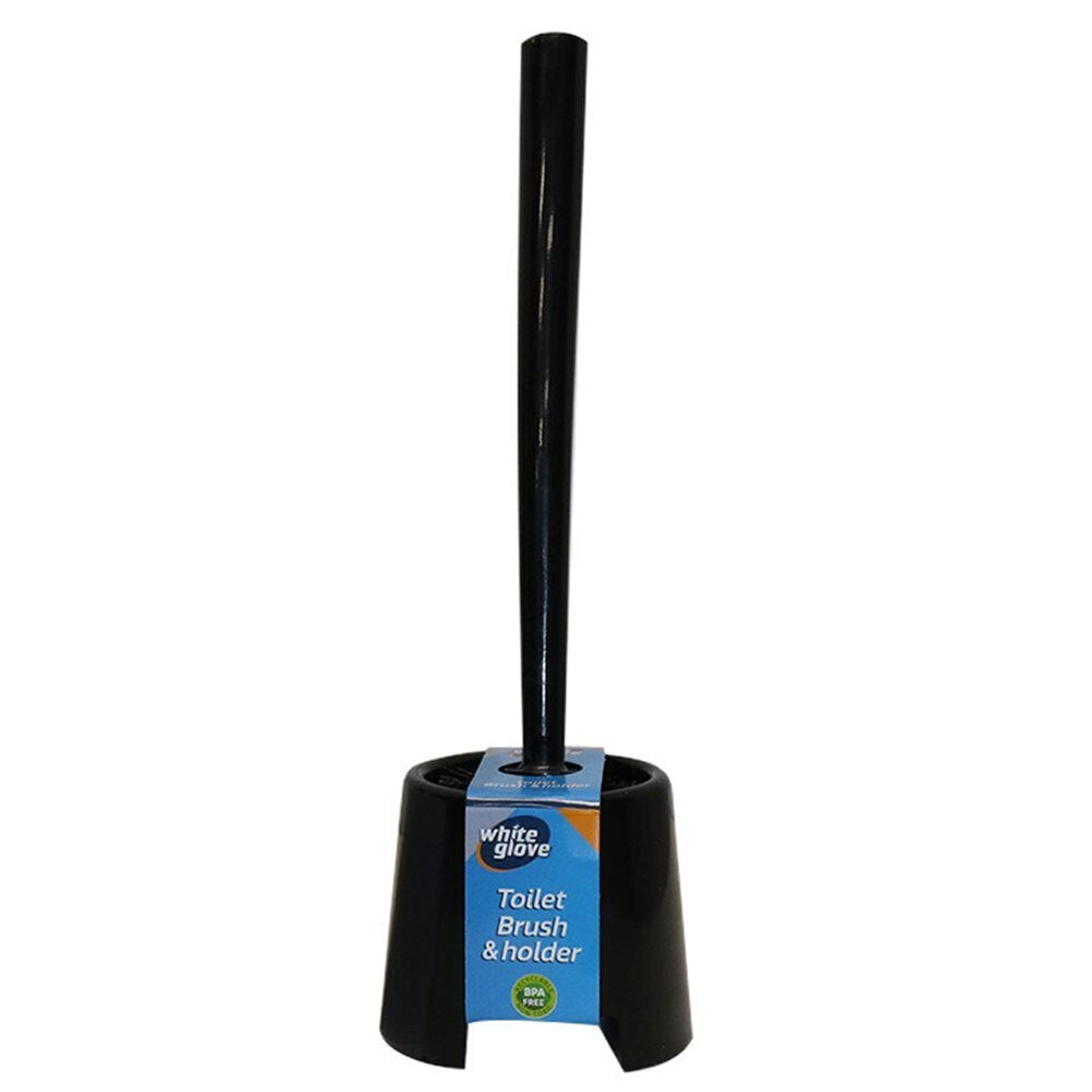 3PK White Glove Essentials Toilet Brush w/ Holder Assorted