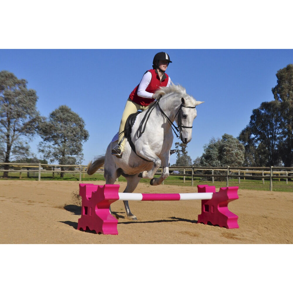 2pc AgBoss Equestrian Show Jumping Cavaletti Jump Blocks Versatile Pink