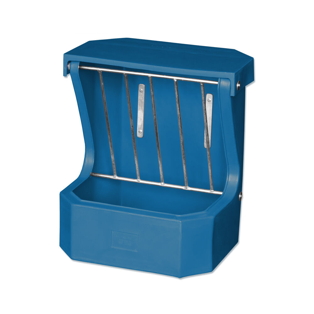 AgBoss Equine and Livestock Hay Rack Feeder With Lid 66x57cm Teal