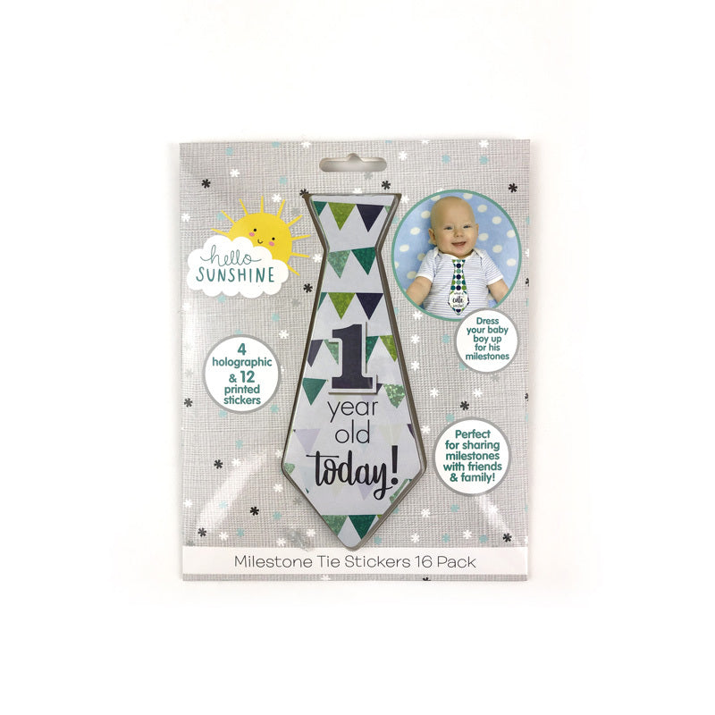 12x 16pc Hello Sunshine Baby/Toddler Milestone Tie Stickers