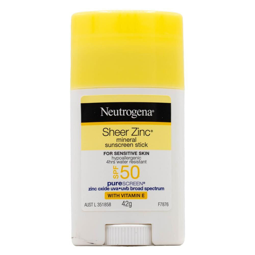6PK Neutrogena 42g Sheer Zinc Mineral Sunscreen Stick SPF50 For Sensitive Skin