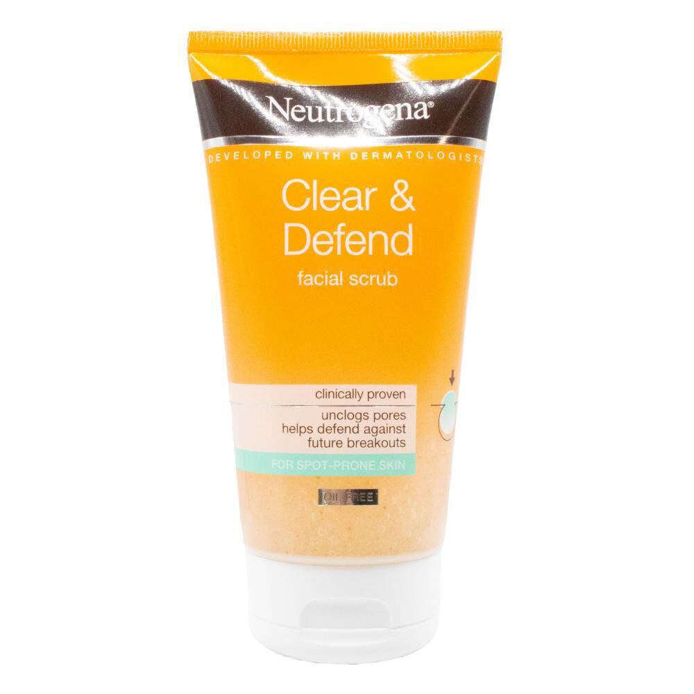 6PK Neutrogena Clear & Defend Facial Scrub Care For Spot Prone Skin 150ml