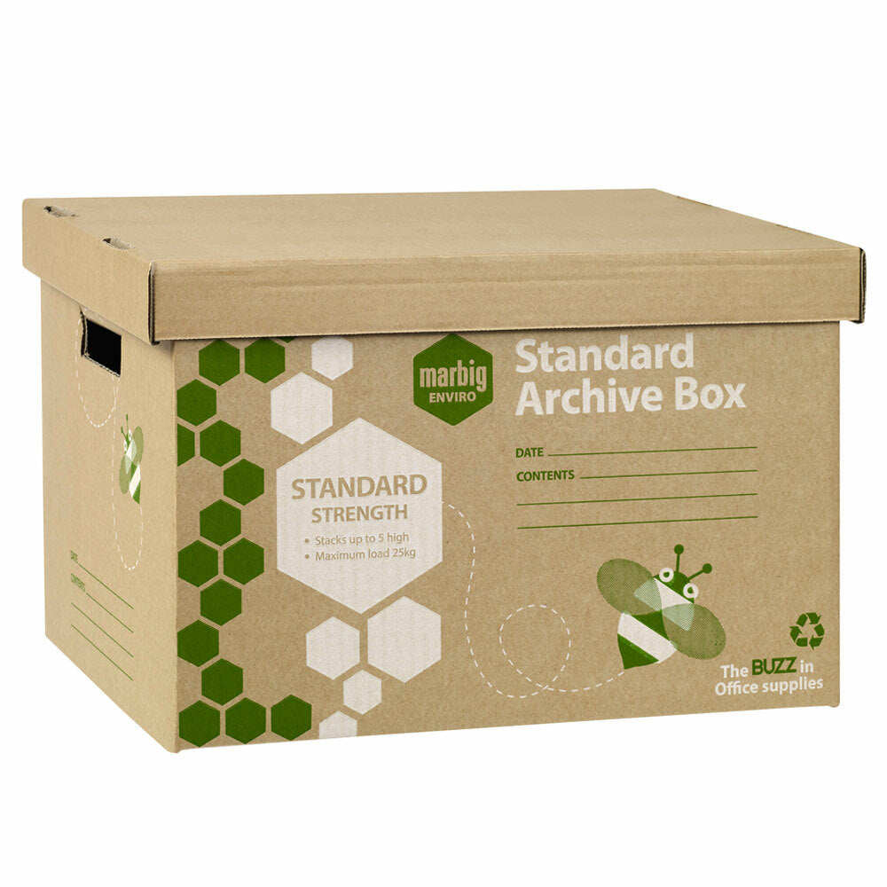 10x Marbig Standard Archive Box w/ Lid