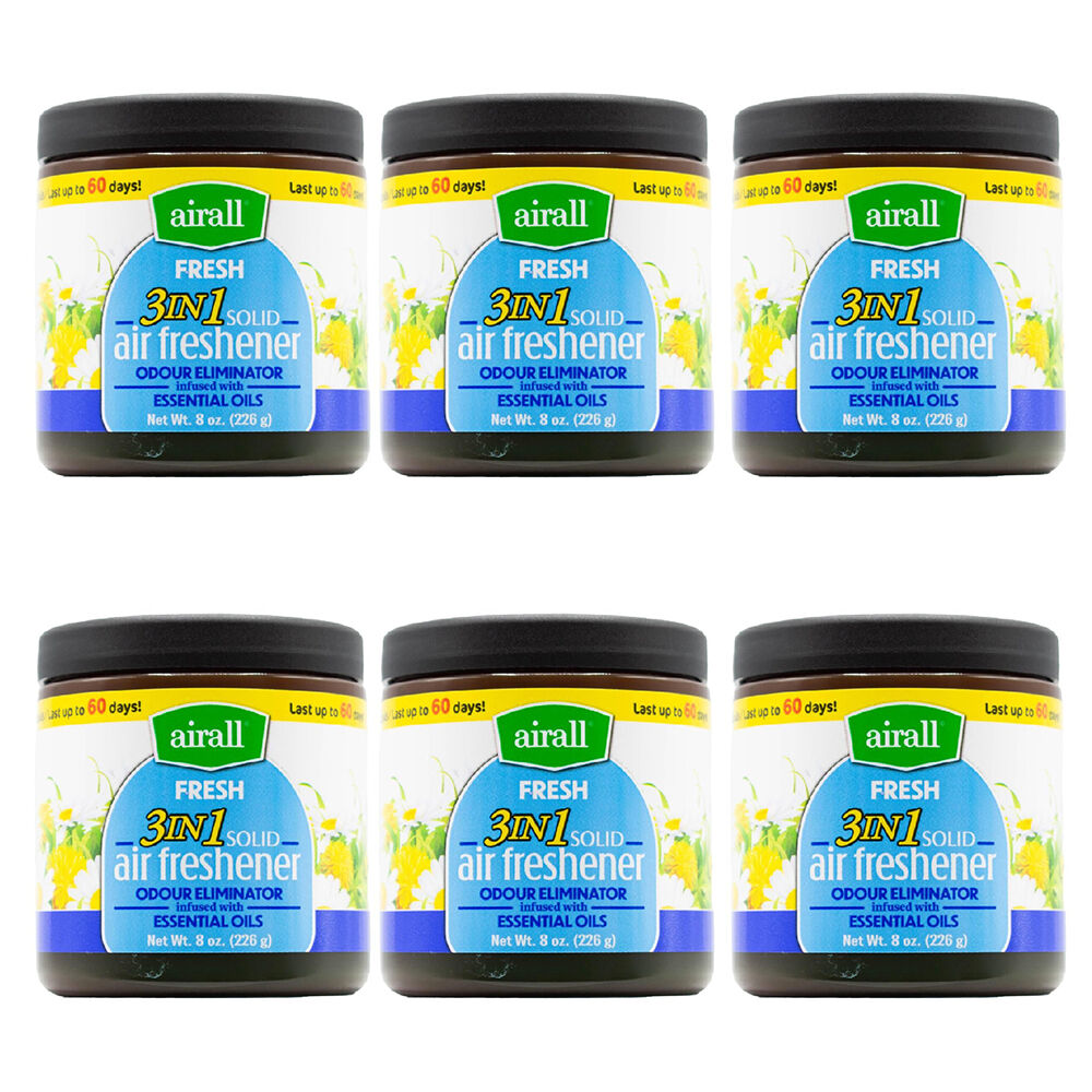 6PK Airall 3in1 Air Freshener w/ Essential Oils - Fresh