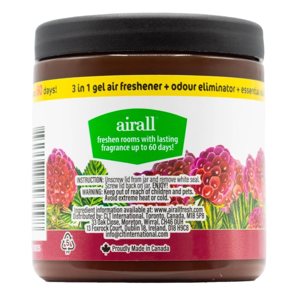 6PK Airall 3in1 Air Freshener w/ Essential Oils - Raspberry