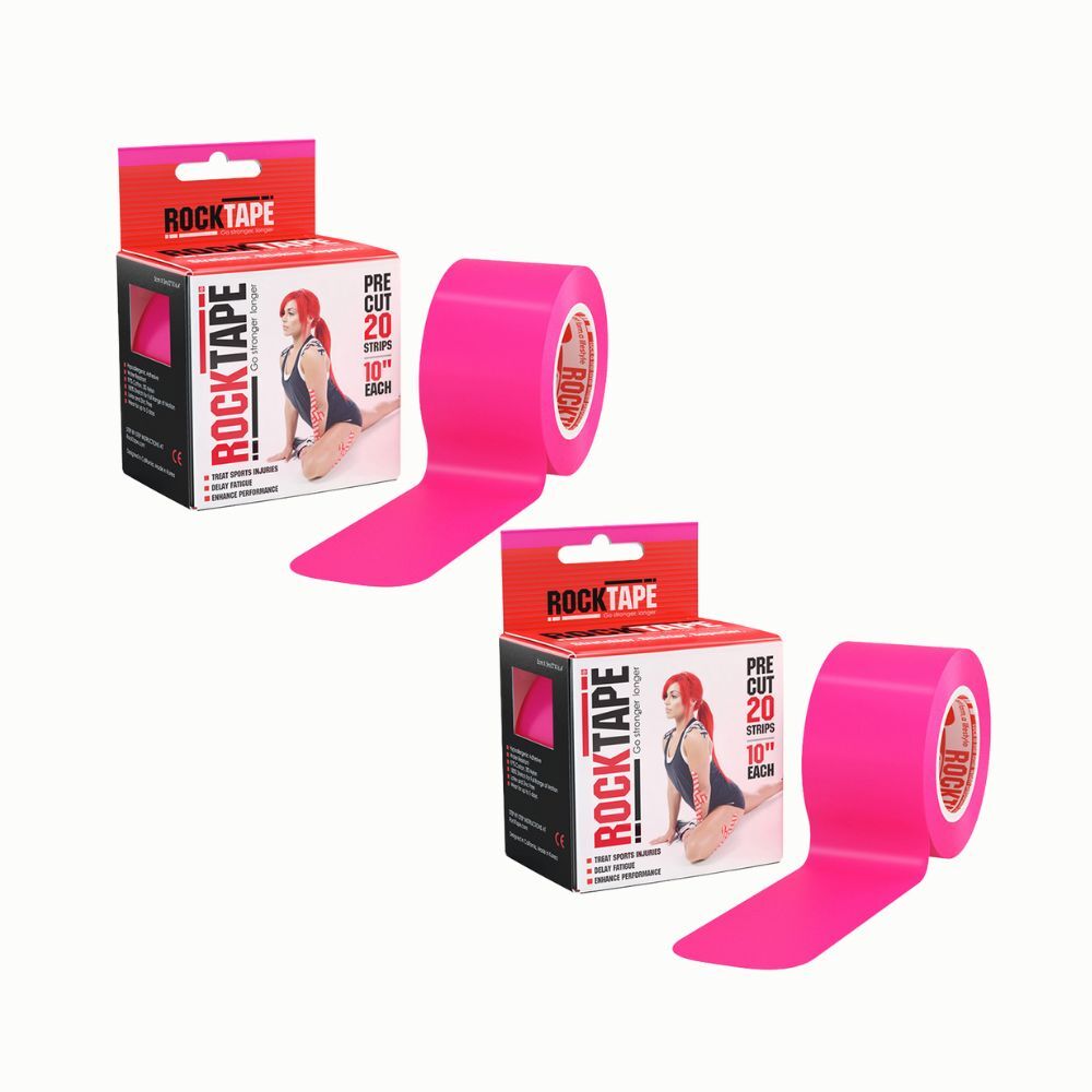 2PK Rocktape Precut Adhesive Support Tape - Pink