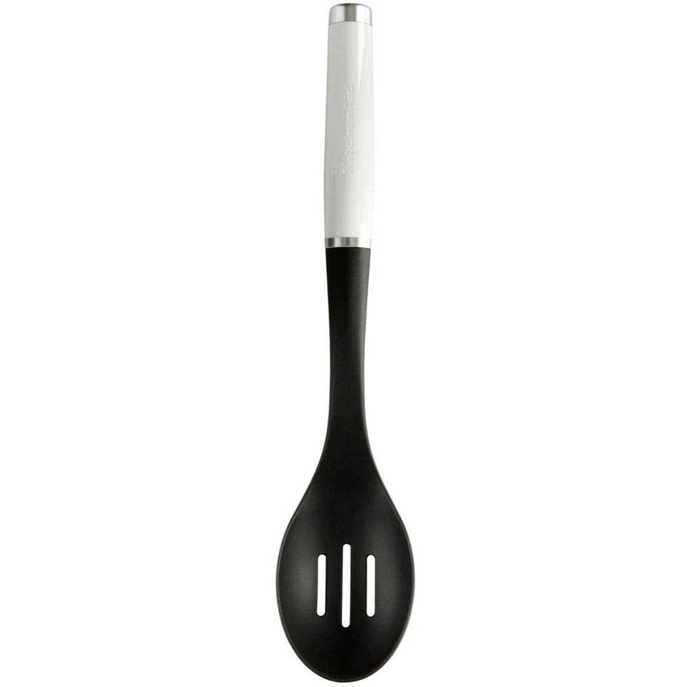 3PK KitchenAid Nylon Slotted Cooking Spoon 34cm - White