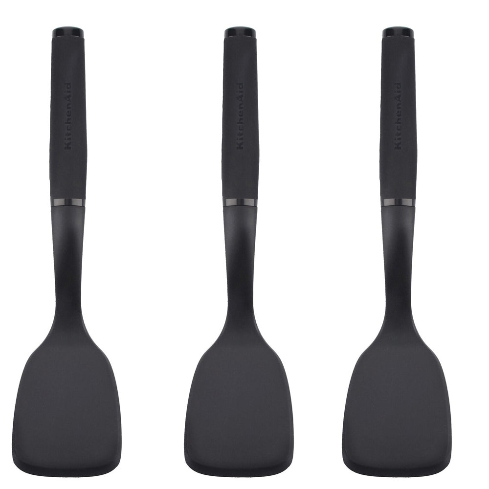 3PK KitchenAid Soft Touch Short Turner Nylon 30.5cm - Black