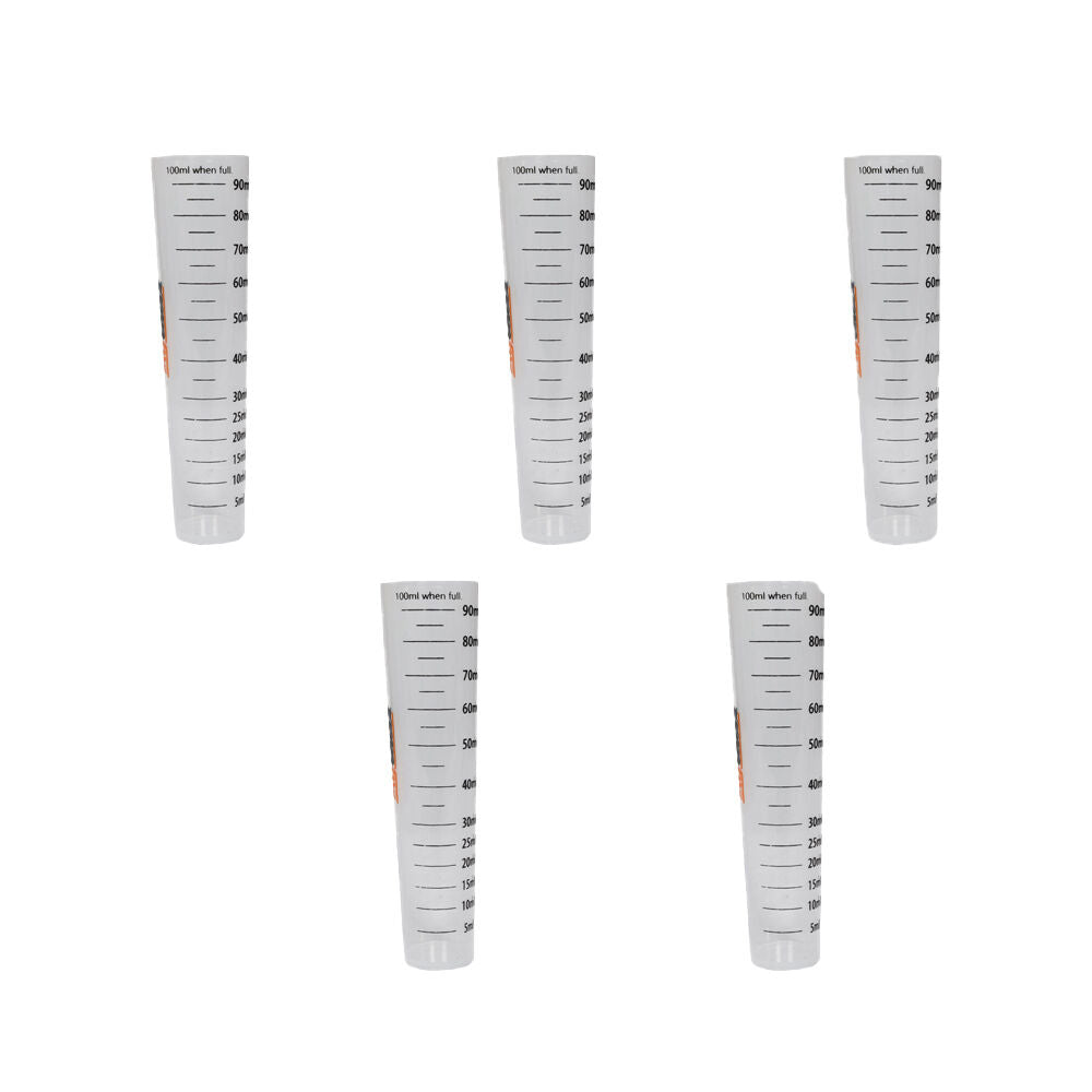 5PK AgBoss PourMaxx Chemical Resistant Measuring Cylinder 100ml Clear;