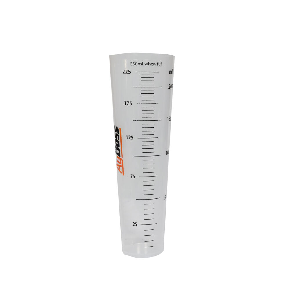 5PK AgBoss PourMaxx Chemical Resistant Measuring Cylinder With Logo 250ml Clear;