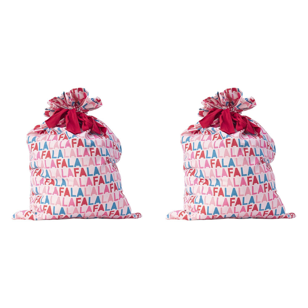 2PK Annabel Trends Santa Sack Gift Bag 73x55cm - Fa La La La