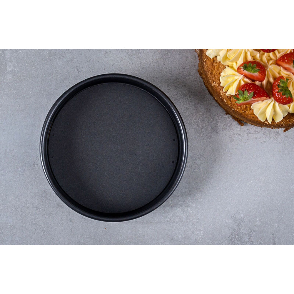 2x Mastercraft 18cm Heavy Loose Base Round Deep Cake Pan - Charcoal Grey