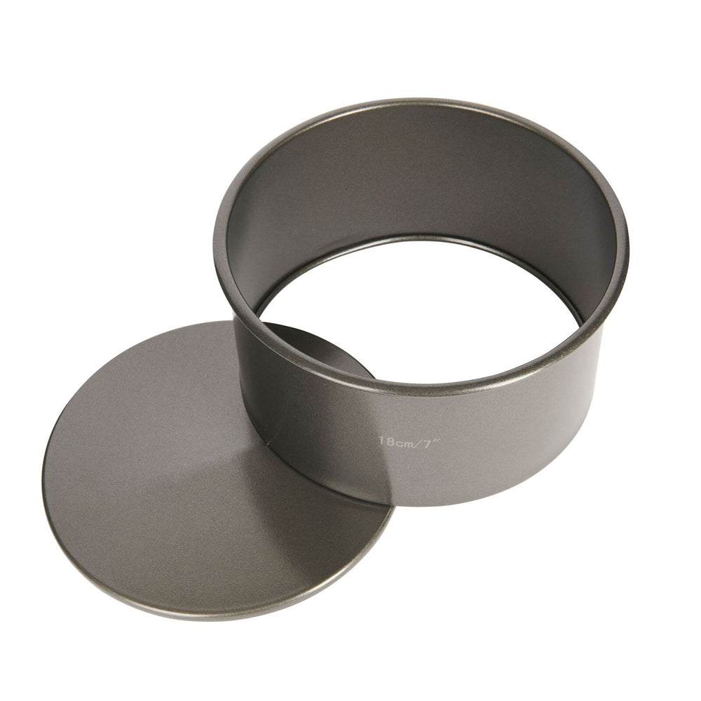 2x Mastercraft 18cm Heavy Loose Base Round Deep Cake Pan - Charcoal Grey