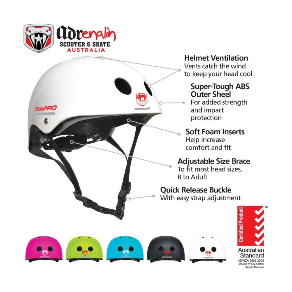 Adrenalin Skate Cross Sports Pro Bike/Skateboard Helmet 8Y+ Green