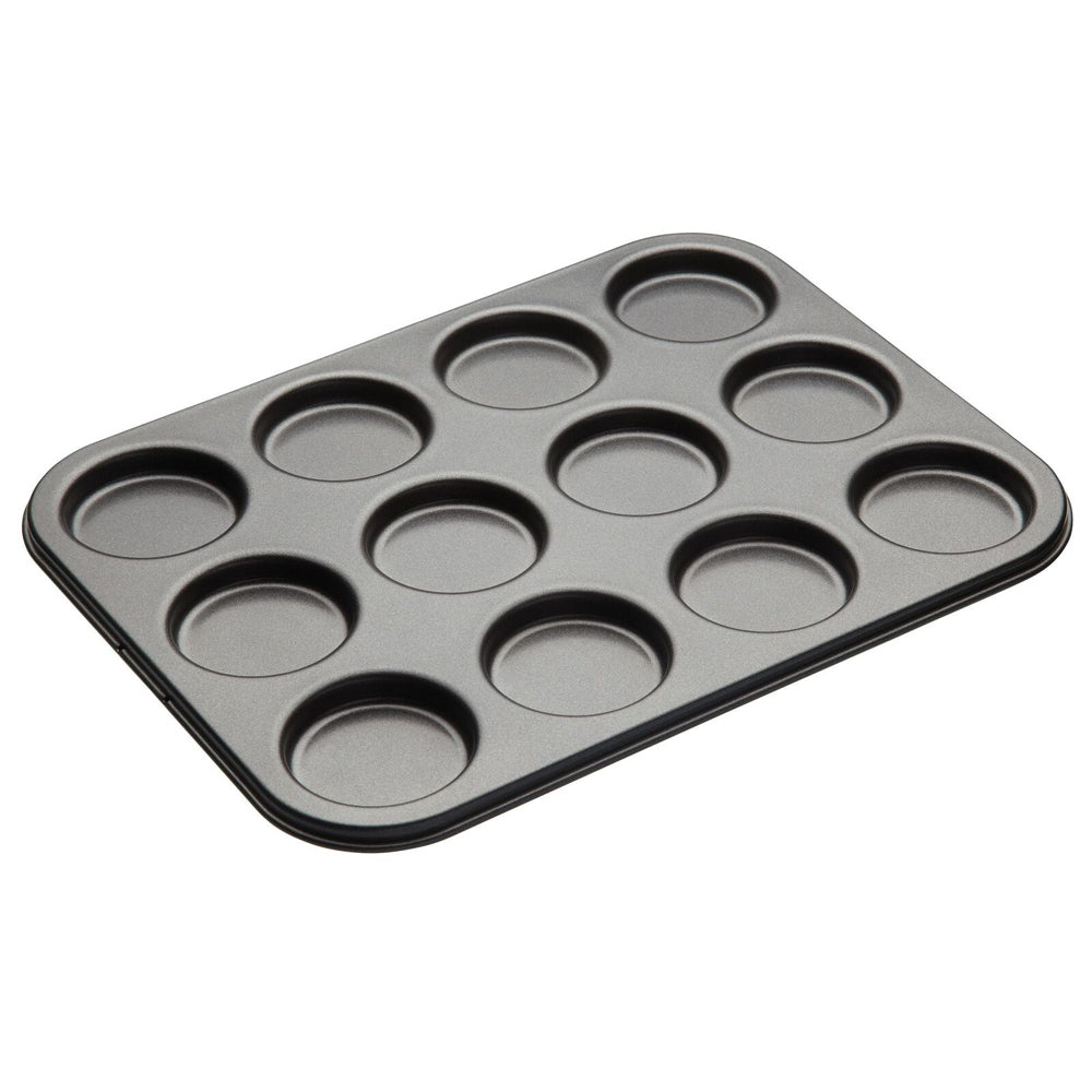 2x Mastercraft 35x27cm Heavy Base 12-Cup Non-Stick Macaron Pan - Black