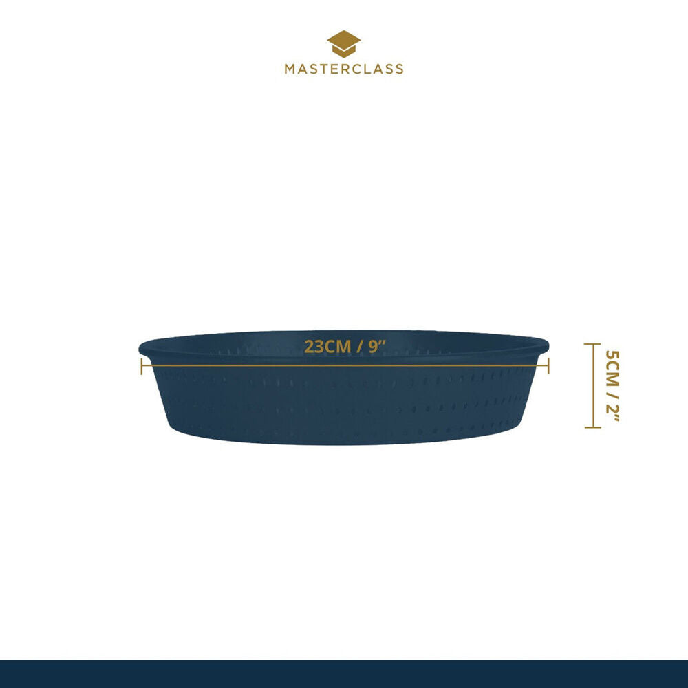 2x Mastercraft Crusty Bake 24cm Non-Stick Deep Pie Tart Tin - Black