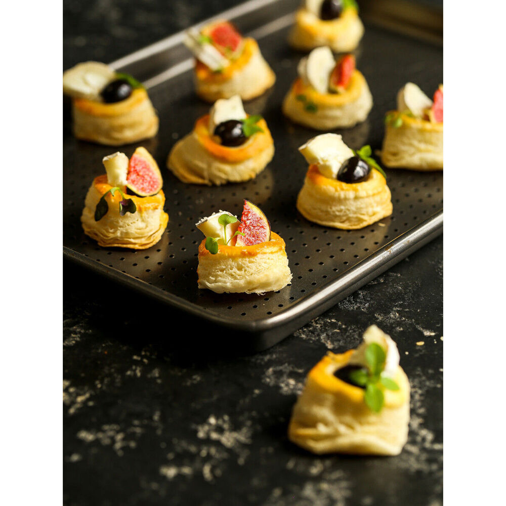 2x Mastercraft Crusty Bake 24x18cm Non-Stick Baking Tray - Black