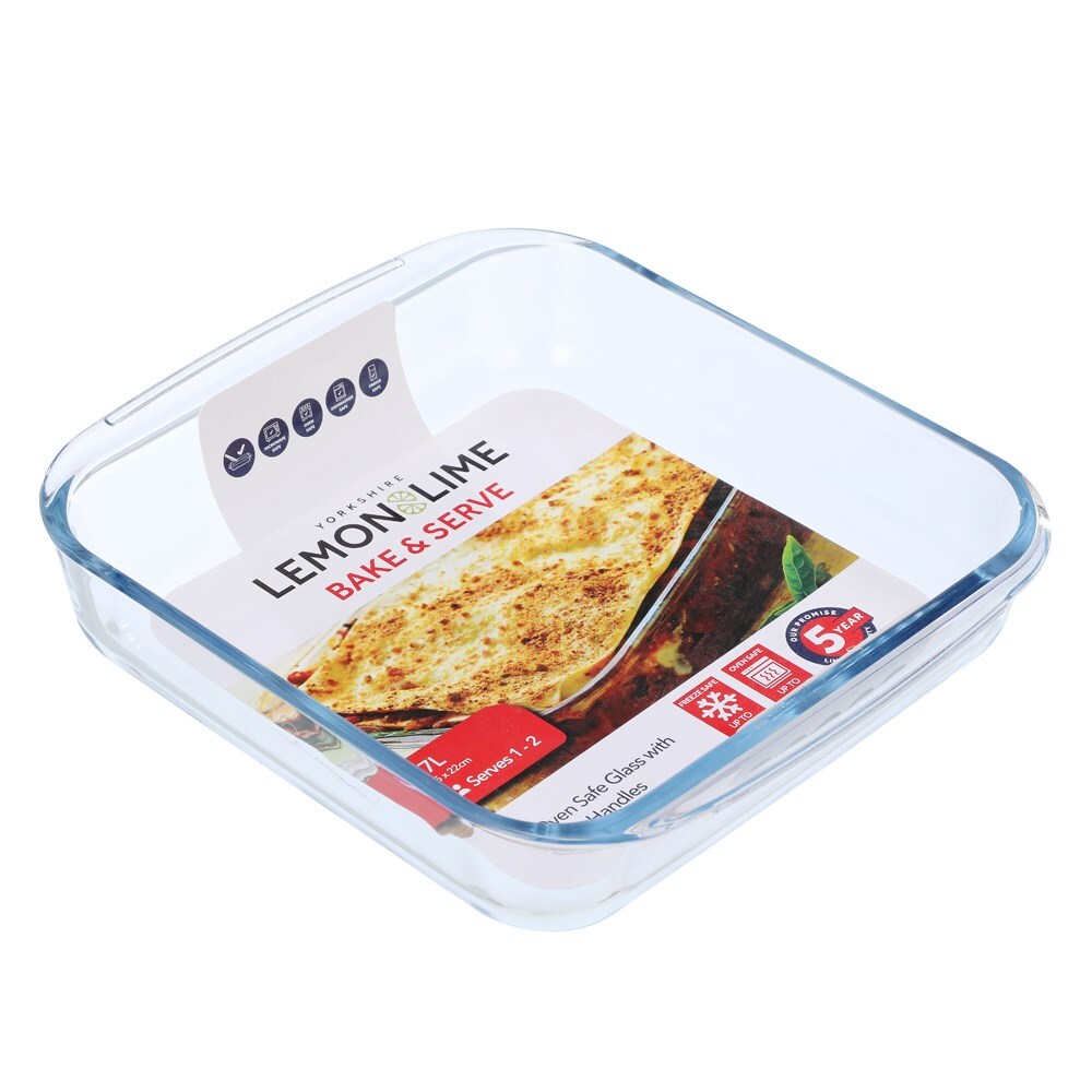 3PK Lemon & Lime Yorkshire Glass Bakeware 1.7L 24.5X22X5cm